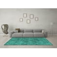thumbnail image 3 of Ahgly Company Indoor Rectangle Abstract Turquoise Blue Modern Area Rugs, 2' x 4', 3 of 4