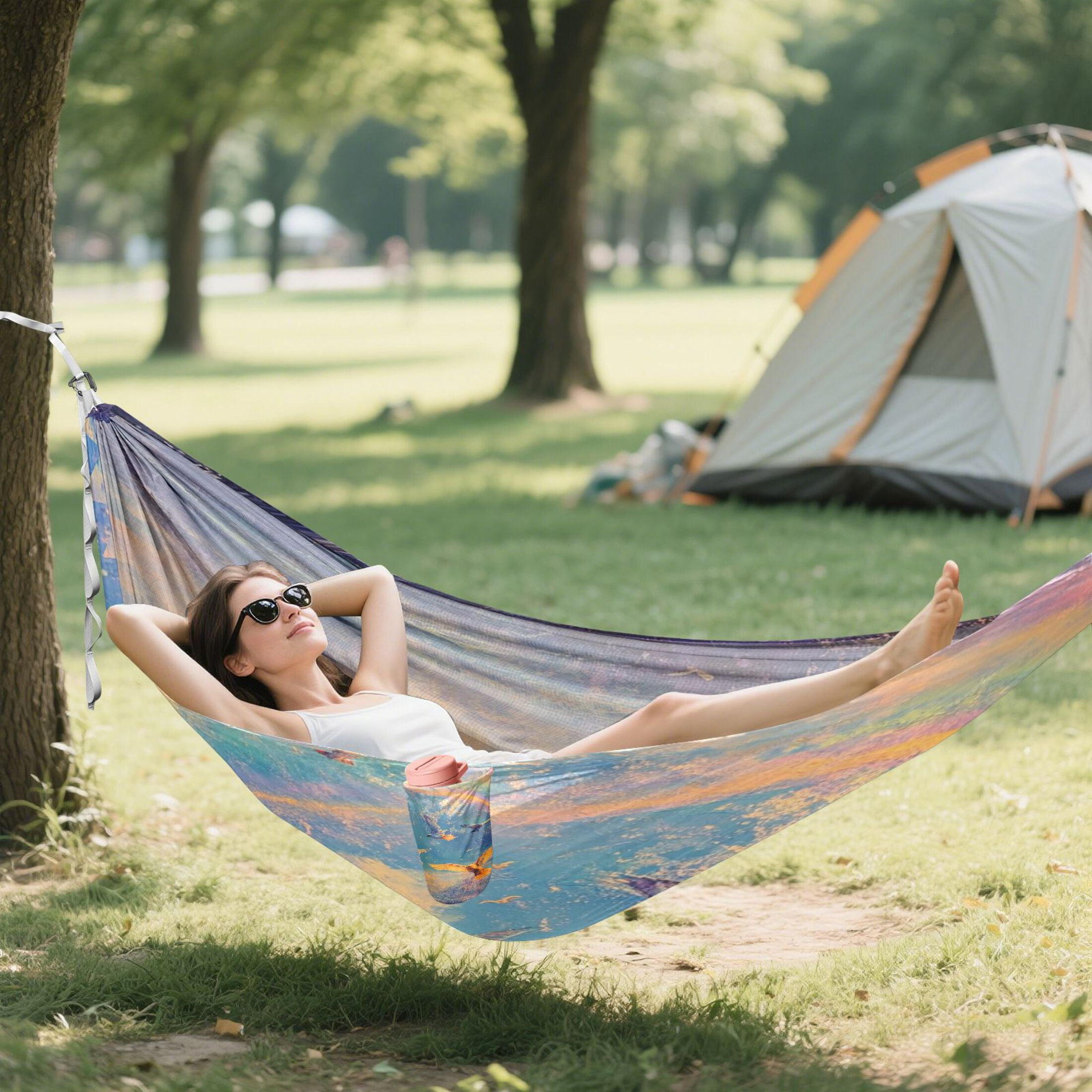 Hammock Camping Hammock Nylon Portable Hammock Travel Camping Hammock Sky Beautiful Dove