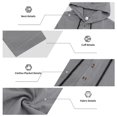 thumbnail image 5 of Delconic Mens Linen Blend Two Piece Set Hooded Half Placket Long Sleeve Shirt and Straight Leg Pants Casual Vacation Outfit Gray 3XL, 5 of 8