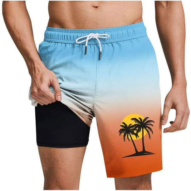 Pantalones Cortos Casuales para Hombre Imprimir con Bolsillos Pantalones de Playa de Cintura Elástica, Pantalones Cortos de Cintura Elástica para Hombre