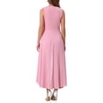 thumbnail image 3 of INSPIRE CHIC Women's Wide Leg Jumpsuits Chiffon V Neck Cocktail Sleeveless Jumpsuit XL Dark Pink, 3 of 6