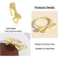 thumbnail image 6 of Z ZACHÉ Gold-plated Large Bow Ring Inlaid with Cubic Zirconia Gold Bow Open Ring Suitable for Women, 6 of 7
