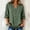 Army Green, variant on Women V Notch Neck Linen Blend Button Up Shirt, 3/4 Sleeve Chiffon Ruffle Hem Loose Casual Blouse Top for Summer Vacation Office Beach Travel Pink XL