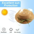 thumbnail image 4 of Sombrero de paja de ratán para niños con circunferencia de 52-54 cm, sombrero de verano, parasol para exteriores, sombrero de playa, protector solar, sombrero de copa plana, sombrero para, 4 of 5