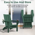 thumbnail image 4 of JUSTLET Outdoor Patio Chair with 2 Cup Holder, HDPE Folding Adirondack Chair,Dark Green, 4 of 11