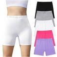thumbnail image 2 of Favoffer 1-5 Packs Bike Shorts for Girls, Solid Color Breathable Stretch Athletic Shorts for Dance, Yoga, Cycling, and Sports, 5-14 Years (Toddler - Teen Biker ), 2 of 14