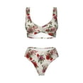 thumbnail image 4 of Daiia Rose Flowers Women's Bikini Set Two Piece Swimsuit High Waisted Bikini Adjustable Straps Bikini Perfect for Beach, Pool, and Summer Vacation-Large, 4 of 9