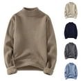 thumbnail image 4 of Handshe Men's Long Sleeve Solid Color Knit Sweater, Stand Collar Fleece-Lined Casual Pullover Top for Fall Winter Layering and Everyday Wear, 4 of 4