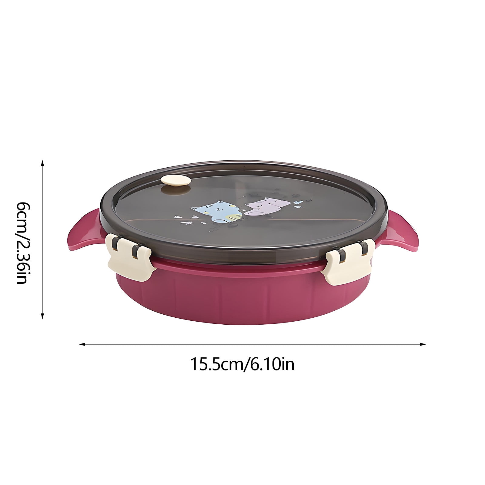 Reusable LeakProof Bento Box for,Lunch Box for,BPA Free Leakproof Built in Reusable Spoon,Stainless Steel Round Sealed Lunch Boxes