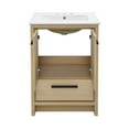 thumbnail image 6 of Virage 24 in. Brown Oak Bathroom Vanity With White, 3-Hole Ceramic Sink Top, 6 of 9