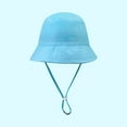 thumbnail image 2 of RMGVDSD Toddler Summer Bucket Hat Kids Baby Girls Boy Toddler Solid Outdoor Adjustable Bucket Sun Beach Hat Wide Brim Beach Hats, 2 of 3
