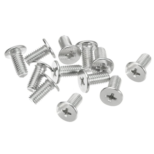 Unique Bargains M5x0.8x10mm 50Pack Metal Flat Round Head Screws Phillips Drive Machine Bolt