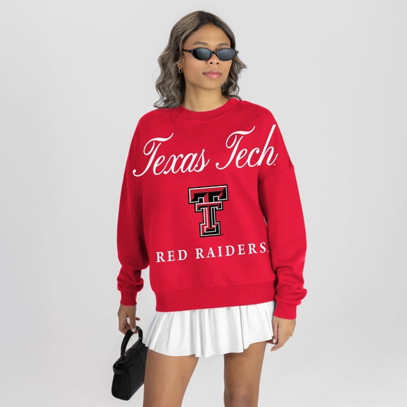 Women's Gameday Couture Red Texas Tech Red Raiders Legacy Club Oversized Premium Fleece Sweatshirt