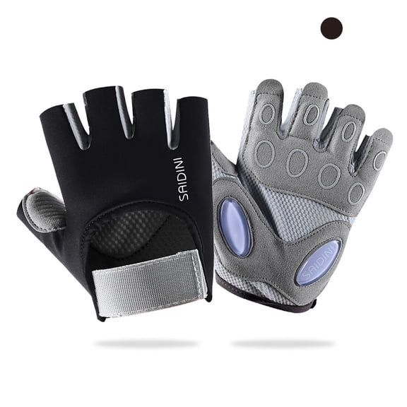 Black Gloves Mittens Womens and Mens Yoga Spinning Bike Non Slip Half Finger Breathable Wear Equipment Dumbbell Training Liquid Silicone Gloves