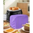 thumbnail image 4 of Blue Purple Small Toaster Cover 2 Slice, Kitchen Appliance Covers, Geometric Vertical Striped Solid Rainbow Toaster Oven Cover with Loop, Bread Machine Cover Polyester Dust Cover Protection, 4 of 4