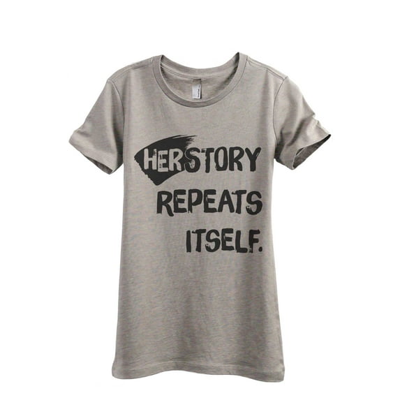 Thread Tank HerStory Repeats Itself Women's Fashion Relaxed Crewneck T-Shirt Tee Heather Tan Large