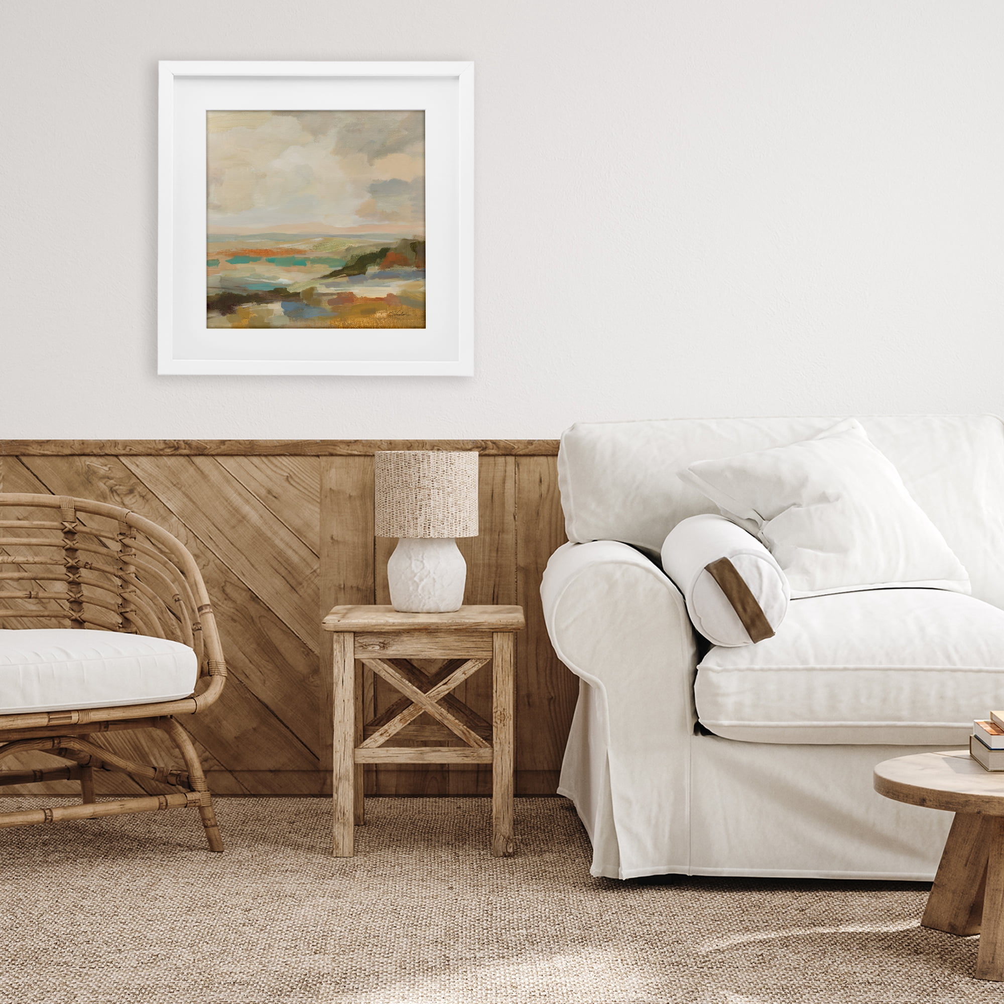 Stupell Industries Muted Harmony Palette White Framed Print Under Glass, design by Silvia Vassileva