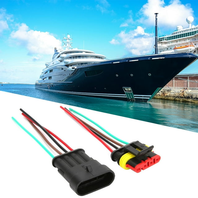 Car Waterproof Connector, Waterproof Electrical Connector Wear-resistant Practical Dustproof Reliable For Cars For Marines For Boats For Trucks 4P,5P,6P