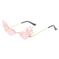thumbnail image 2 of Fire Flame Sunglasses Pearl Decoration, Driving Protection Cosplay Eyewear Pearl Decoration Pink, 2 of 7