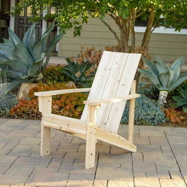 Porch & Den Linden Modern Wood Adirondack Chair Preassembled Back and Seat