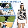 thumbnail image 6 of Uorisanigo Brown Cow Pattern Long Sleeve Golf Polo Shirts for Women Fashion Casual Women's Dry-Fit Golf Polo Shirts with 1/4 Zipper for Tennis Hiking & Outdoor Sports, 6 of 7