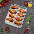 thumbnail image 5 of 16 Inch Baking Sheet and Rack Set, GoXteam Stainless Steel Baking Cookie Sheet Pan with Grid Rack for Cooking/Roasting/Cooling, Oven & Dishwasher Safe, Healthy & Durable, 5 of 7