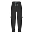 thumbnail image 5 of BXINGOHAI Men's Cargo Pants Drawstring Casual Wrinkle-Resistant Harem Pants with Pockets Elastic Waistband Solid Athletic Long Pants Workout Bottoms Black,XL, 5 of 6