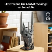 LEGO Icons The Lord of the Rings: Sauron's Helmet - Building Set for Adults, Ages 18+ Bedroom, Home Office, Book Shelf Decor - W/ Sauron Minifigure - Gift for LOTR Fans - 11373