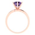 thumbnail image 4 of 2 ctw Solitaire Anniversary Ring for Women | Round Cut Simulated Alexandrite | Hyperallergenic Solid 14K Rose Gold, 4 of 5
