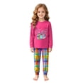 thumbnail image 3 of mgoYE Toddler Girls Pajamas 2t 3t 4t 5t 6t 7-14y Snug Fit 2-Piece Long Sleeve Printed Top Pant Sleepwear Set 3-4 Years, 3 of 8