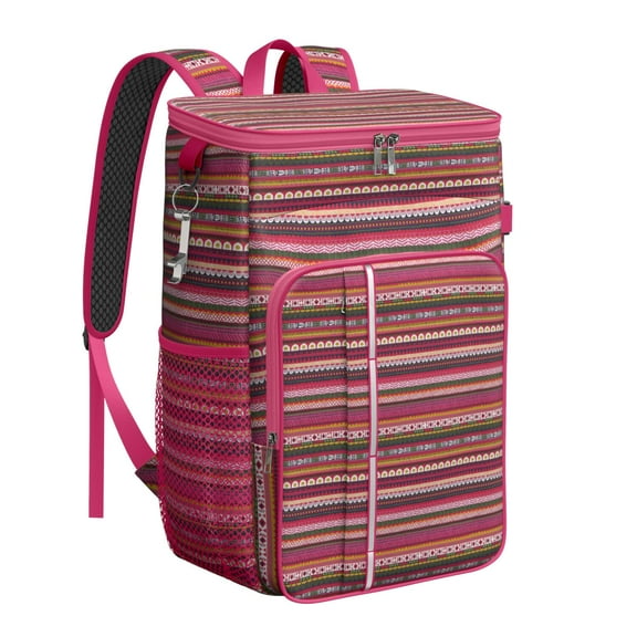 Aesthetic Insulated Backpack Cooler - 20L Soft Cooler Bag, Earthy Design for Beach & Travel