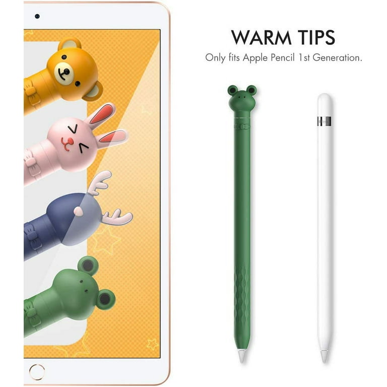AhaStyle Case for Apple Pencil 1st Gen, Cute Cartoon Soft Silicone Sleeve  Cover Accessories Compatible with Apple Pencil 1st Generation(Green Frog)