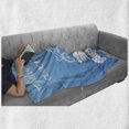 thumbnail image 6 of Adventure Soft Flannel Fleece Blanket, Cursive Written Words with Summer Holiday Items Surfboard Old Car Art on Blue, Cozy Plush for Indoor and Outdoor Use, 70" x 90", Blue and White, by Ambesonne, 6 of 6