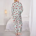 thumbnail image 6 of Wukai Watermelon Print Women's Pajama Set - Soft Long Sleeve Sleepwear for Comfort and Style-Small, 6 of 9