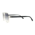 thumbnail image 3 of Mens Sophisticated Rectangular Flat Top Euro Style Metal Rim Sunglasses Gold Black - Smoke, 3 of 4