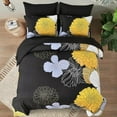 thumbnail image 6 of Dinjoy Comforter Set Bed in a Bag Bedding Set Yellow Black Floral King Size 7 Pieces 103"x90", 6 of 7