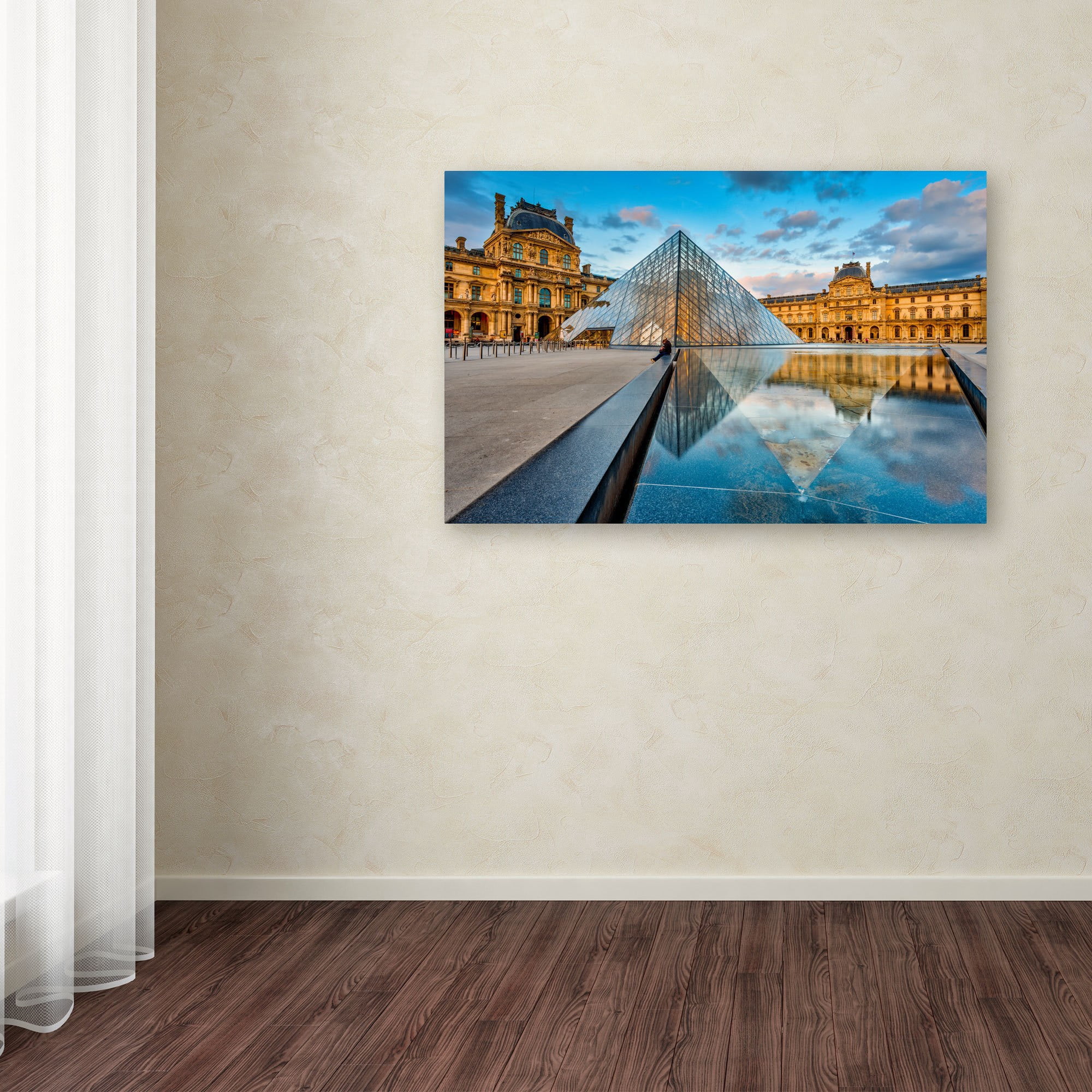 Trademark Fine Art "SymÃƒÂ©trie du Louvre" Canvas Art by Mathieu Rivrin