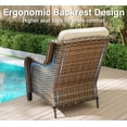 thumbnail image 4 of Joyside 3 PCS Patio Furniture Set with Side Table, 2 Wicker Chairs with High Back, Deep Seating, Wide Armrest, Thick Cushions for Deck Porch, Beige, 4 of 8