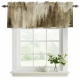 thumbnail image 2 of 2 Panels Brown Mountain Valance for Windows, Misty Forest Nature Woodland Pine Tree Landscape Light Filtering Kitchen Curtains, Rod Pocket Window Treatment Curtain Valances for Living Room, 60"x18", 2 of 9