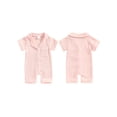 thumbnail image 2 of Suealasg Baby Boys Girls Pajamas Jumpsuit Infant Short Sleeve Lapel Button Romper Bodysuits Newborn Summer One Piece Clothes, 2 of 8
