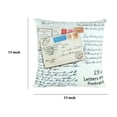 thumbnail image 5 of Fabric Decorative Pillow with Postcard Prints, White - Saltoro Sherpi, 5 of 5