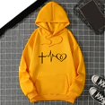 thumbnail image 2 of Wang6 White Oversized Graphic Hoodies for Womens Loose Fit Heart Love Printed Pullovers Sweatshirts Girls Trendy Fall Long Sleeve V Neck Tops with Pocket Yellow XL, 2 of 3