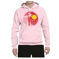 thumbnail image 2 of Wild Bobby, Silhouette Red Moon, Streetwear, Unisex Graphic Hoodie Sweatshirt, Light Pink, Small, 2 of 3