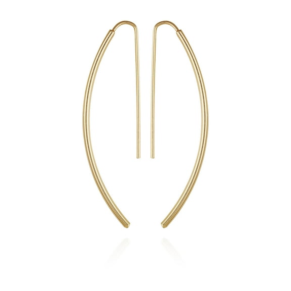 Time and Tru Women's Gold Tone Oblong Threader Earrings