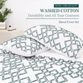 thumbnail image 4 of Queen Size Duvet Cover, Soft, Breathable 3 Pieces Bedding Set with Zipper Closure, 8 Corner Ties, 2 Pillow Shams, 1 Duvet Cover for All Seasons (Queen, 90X90 Inches, White & Green-No Comforter), 4 of 7