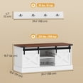 thumbnail image 3 of HOMCOM Coat Rack Shoe Bench Set Storage 100cm, White, 3 of 10