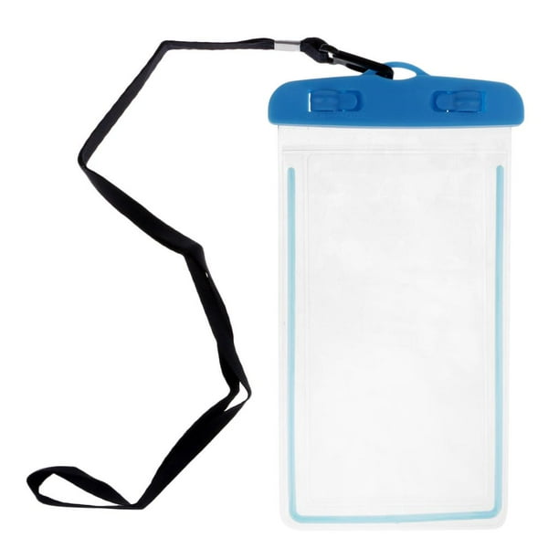 Funda impermeable universal, funda impermeable para teléfono celular con brillo Azul