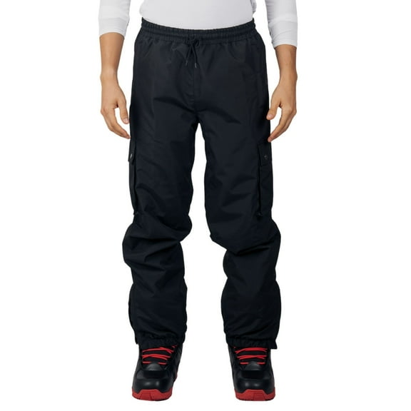 Alpine Swiss Mens Snowboard Pants 10K Waterproof Insulated Cargo Ski Pants Breathable Winter Snow Sport Outdoor Pant BLK LRG