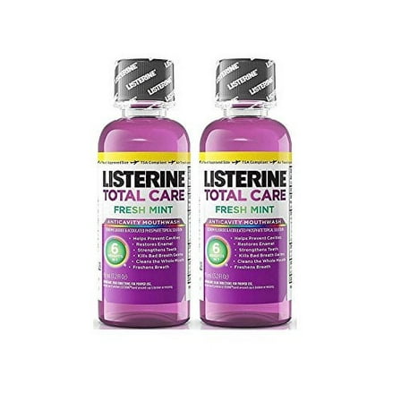 Listerine Total Care Fresh Mint Antiseptic Mouthwash, Travel Size Ounces Pack of 2