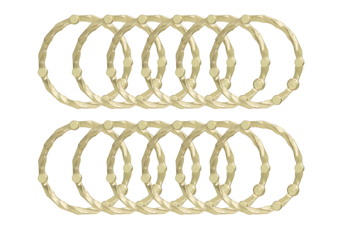 Utopia Alley Shower Hooks - Shower Curtain Rings for Bathroom - Rust Proof Shower Curtain Hooks for Shower Curtain or Liner - Set of 12, Gold